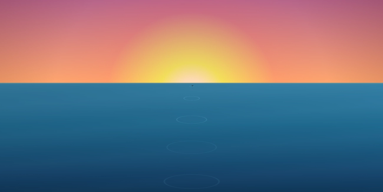 纯CSS夕阳下打水漂童趣动画源码下载