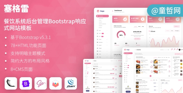 餐饮系统后台管理Bootstrap响应式网站模板：轻松管理菜单、预订与运营的响应式餐厅仪表盘