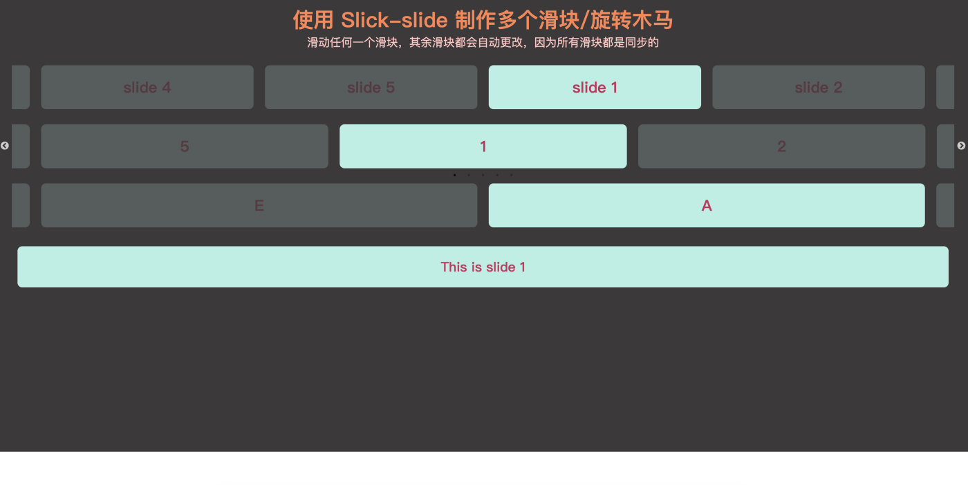 Slick-Slider+jQuery+CSS联动式多轮播同步滚动效果，支持自动与手动轮播模式
