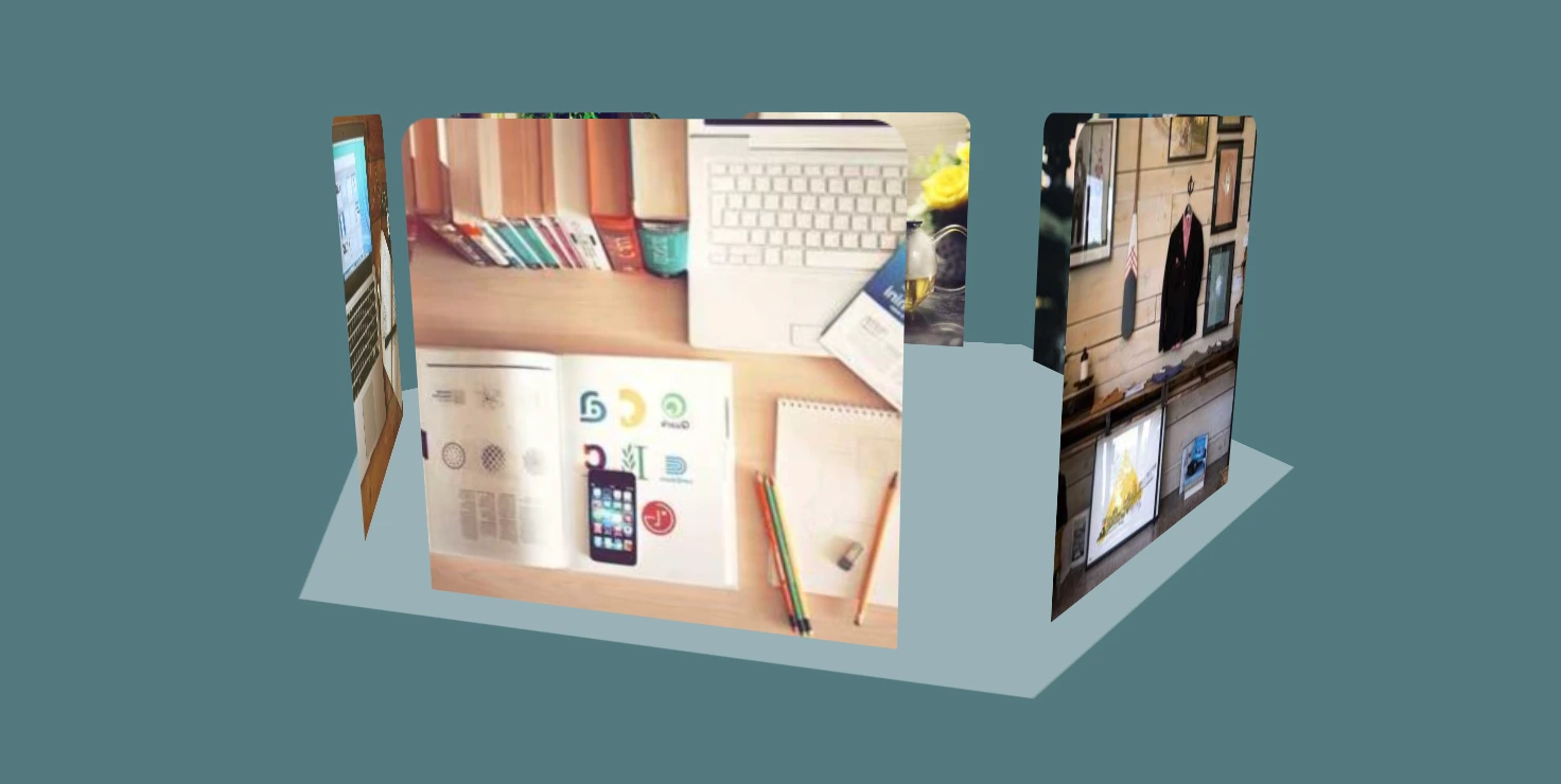 纯CSS 3D立体旋转木马风格轮播图