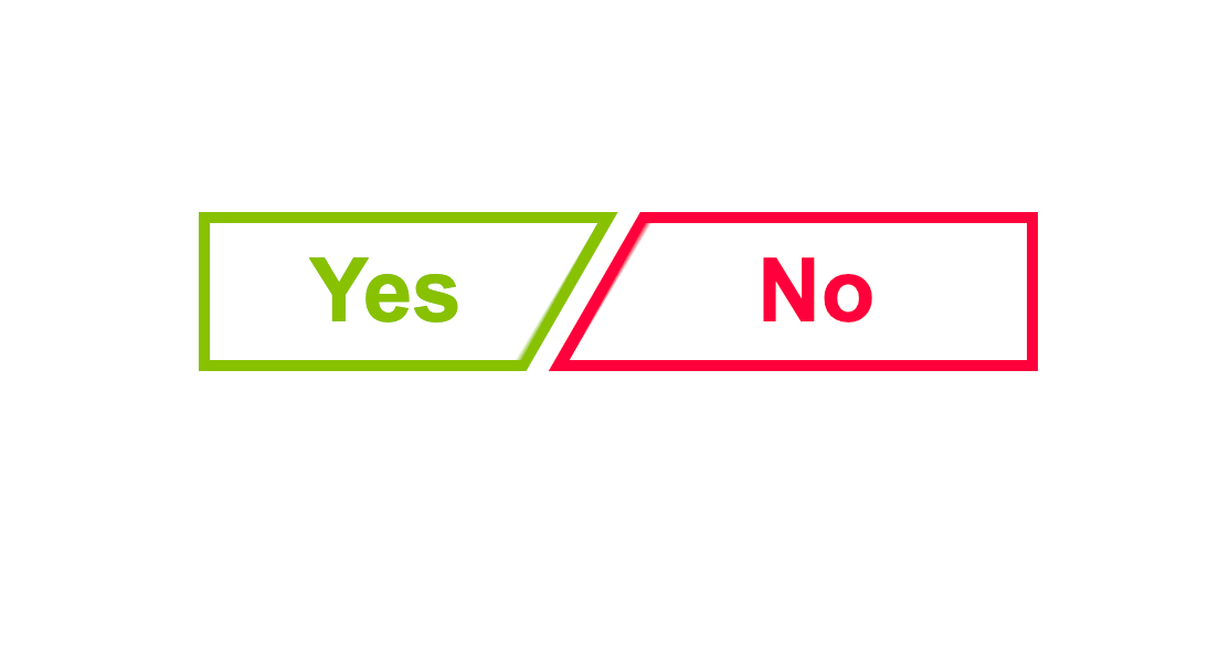 CSS斜切式分割Yes/No双形态炫酷按钮交互动效，适用于确认弹窗、投票等二元选择场景