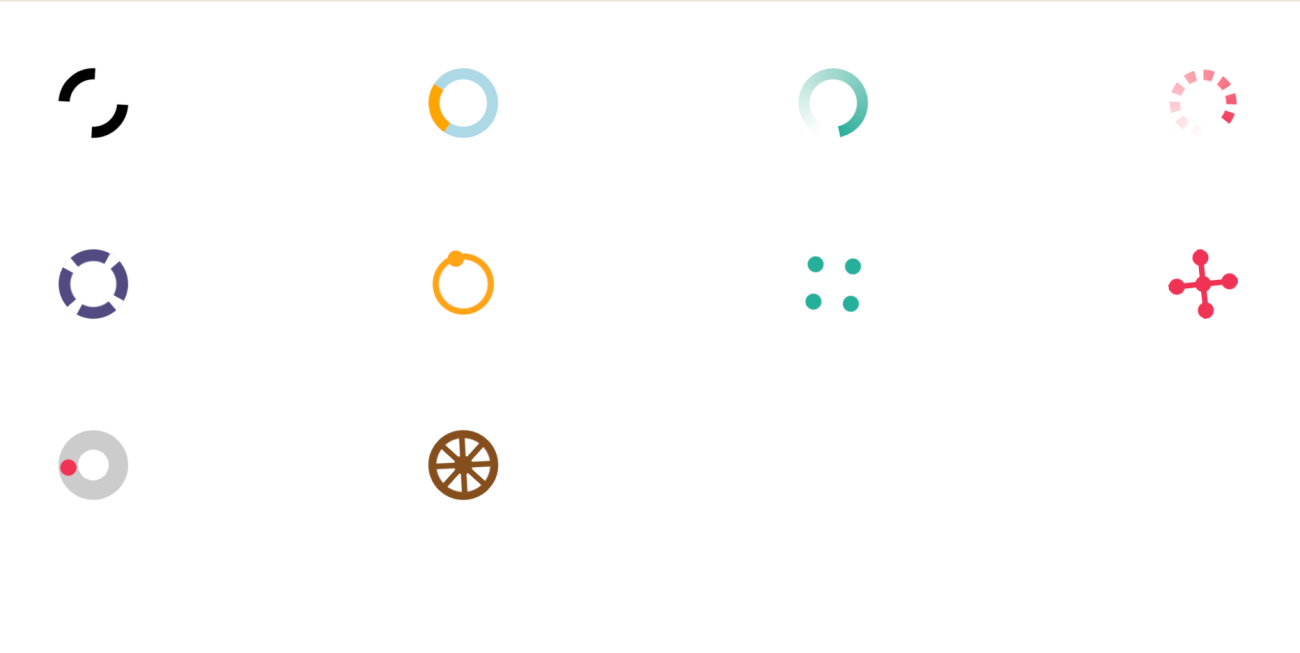 纯CSS实现的一组10款不同风格的圆形旋转Loading加载动画合集