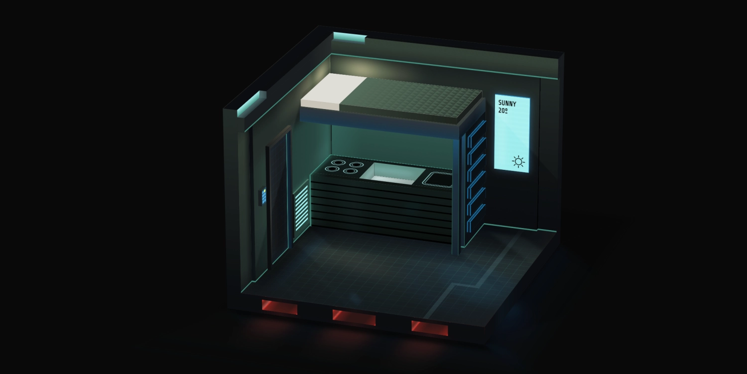纯CSS打造的3D未来科技动感房间,支持360度拖拽预览