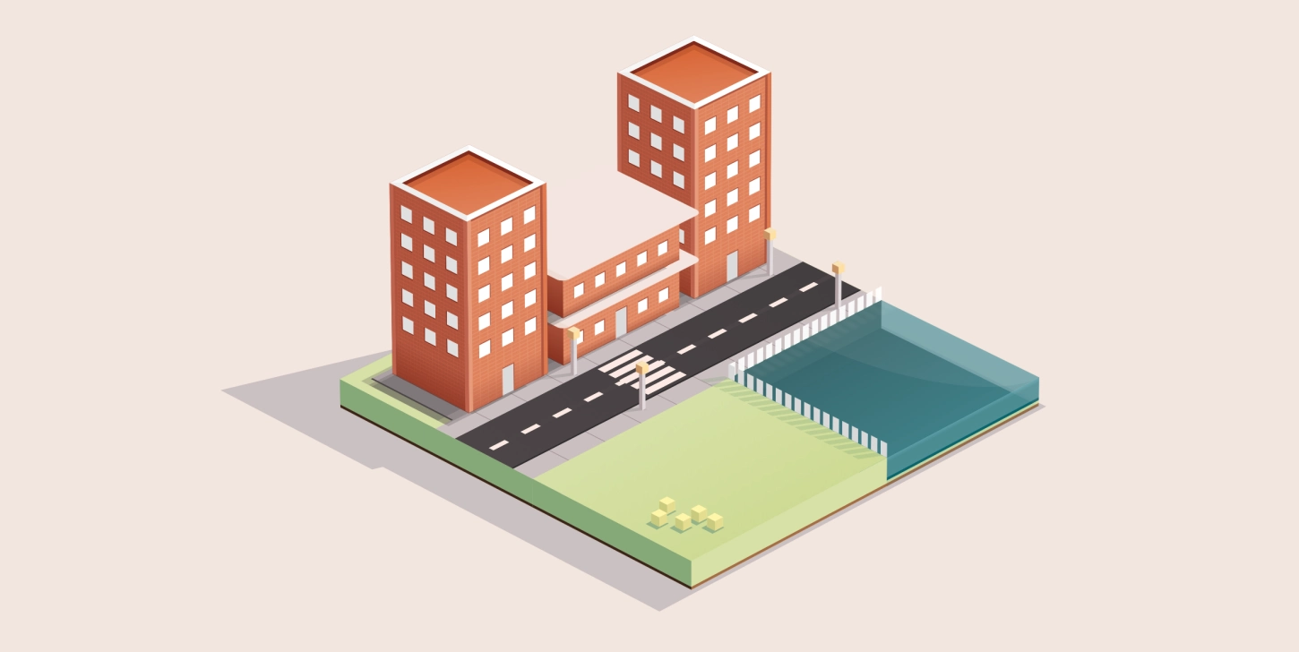 CSS 构建的 3D 微型城镇场景效果