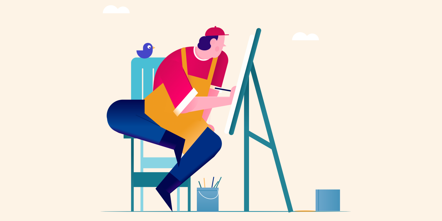 CSS 实现的抽象画家创作动画效果
