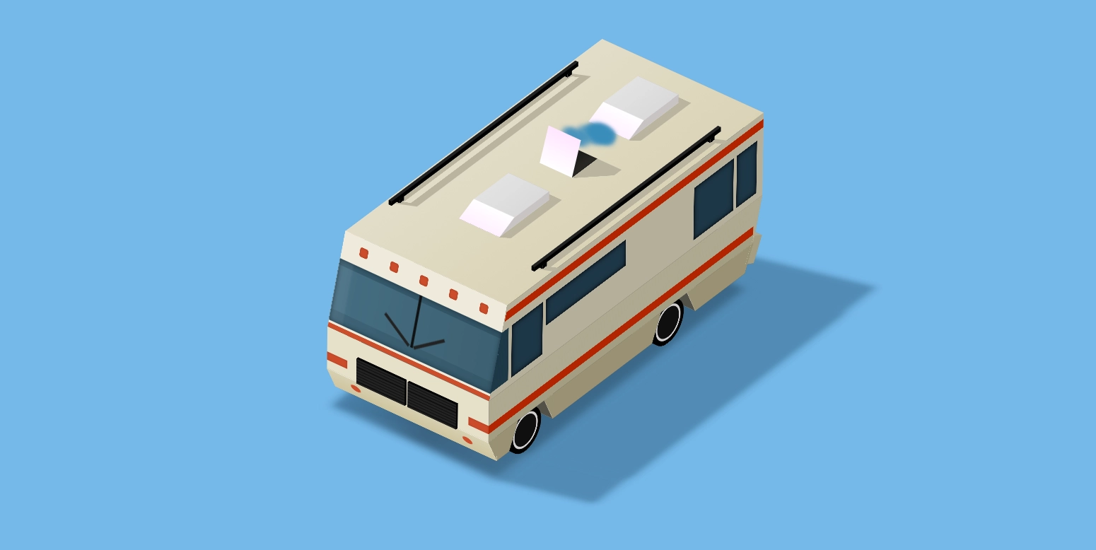 纯CSS实现的动态 3D 房车特效