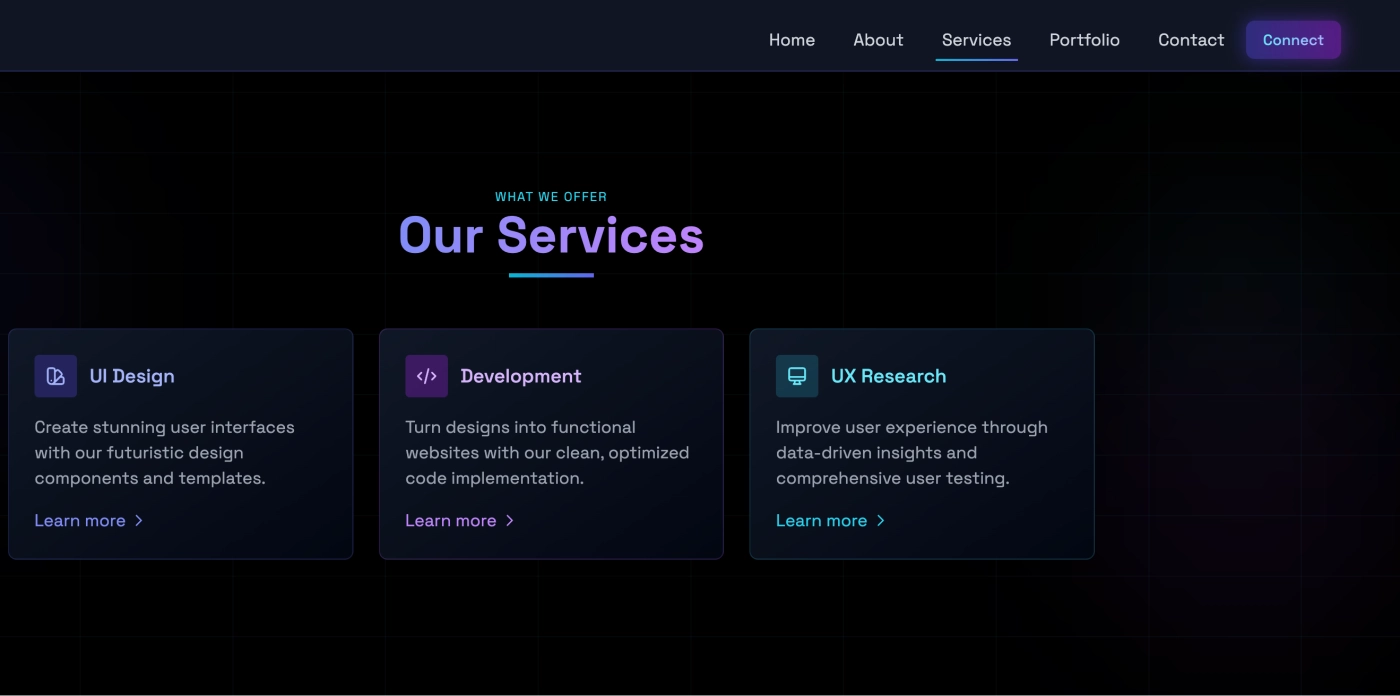 现代感十足的 TailwindCSS 高端响应式导航栏，菜单项的标记随着页面滚动而移动