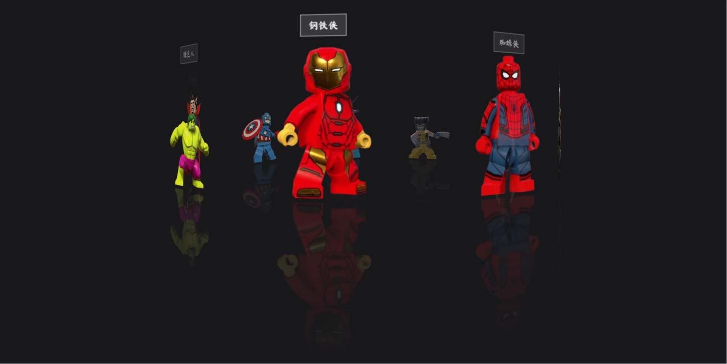 纯CSS实现的带镜面反射效果的3D原地旋转自动轮播组件