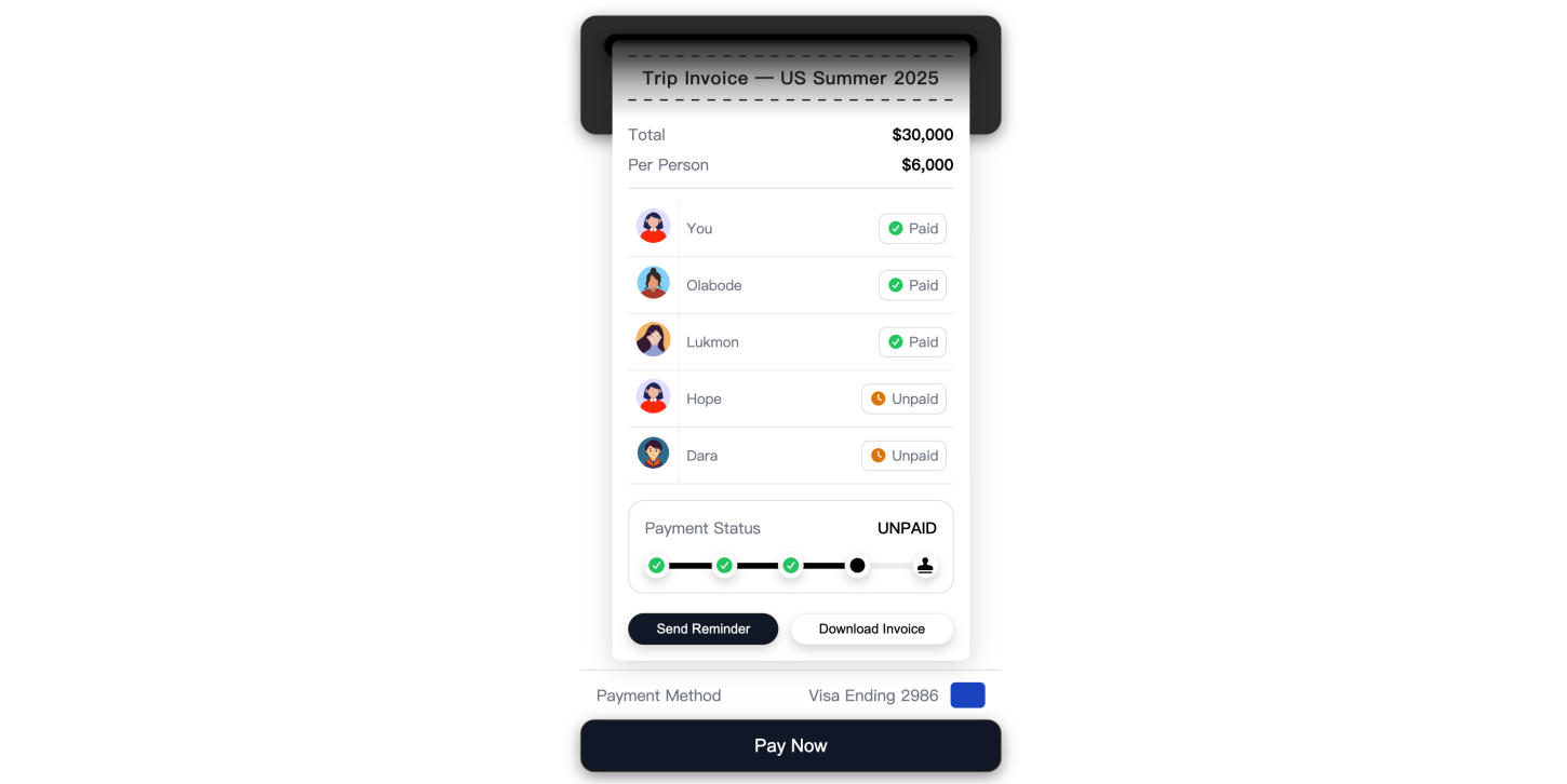 纯 CSS 打造的行程账单支付状态布局界面，清新布局，一目了然！