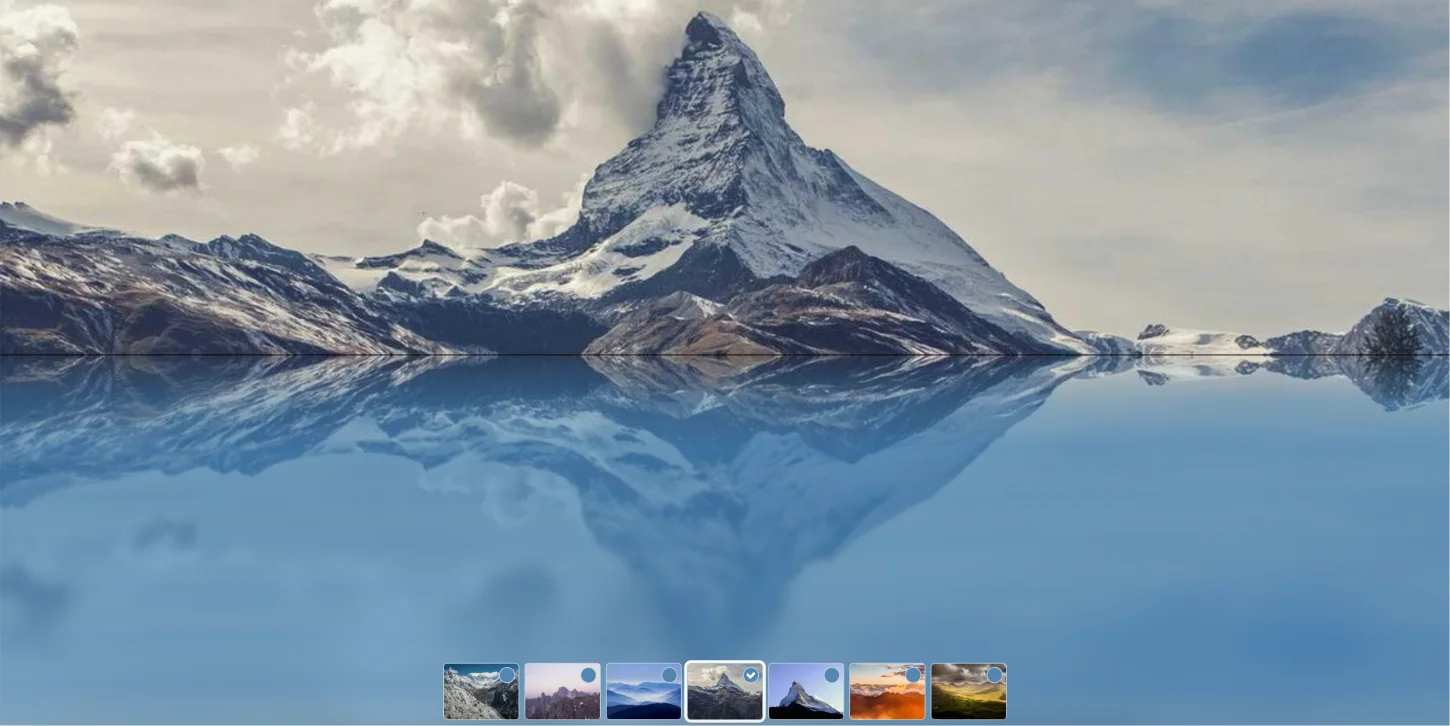 基于 CSS 实现的渐进模糊镜面反射倒影效果,附带缩略图导航图片轮播组件