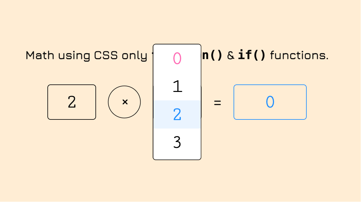 纯CSS实现的新式计算器:用function()和if()做数学运算