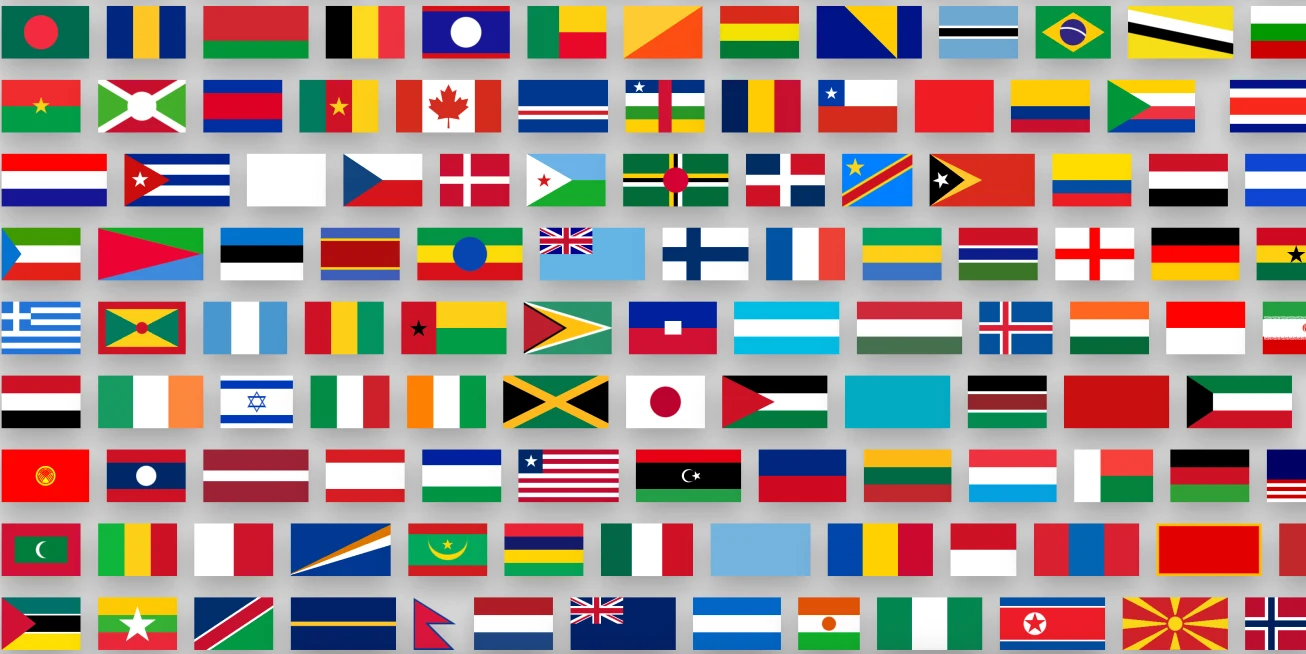 CSS 单div实现的国旗，一共195面国旗集合