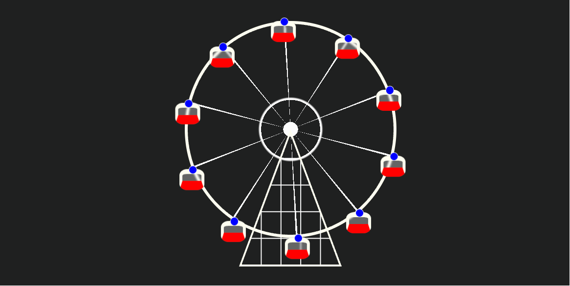 CSS简易动态摩天轮模型：用代码打造梦幻游乐场