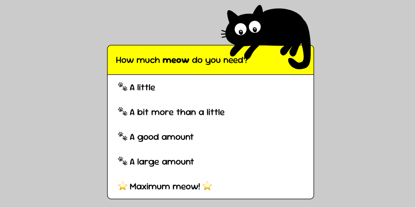 CSS自定义萌系猫咪主题下拉选择框（带尾巴联动选项选择效果）