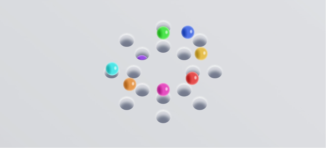 彩色弹球循环跳跃小洞加载动画效果（CSS+SVG），让等待变得有趣！