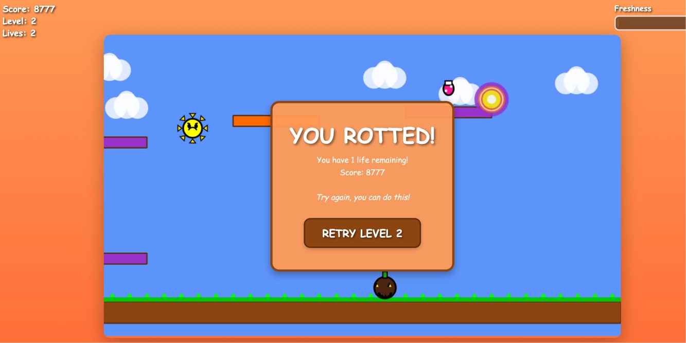 “别让我腐烂” 南瓜主题平台跳跃收集物品 HTML 网页小游戏源码下载