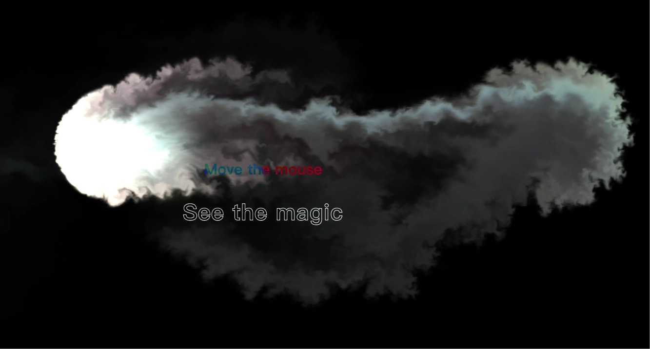 WebGL 梦幻星云流体鼠标拖尾互动特效