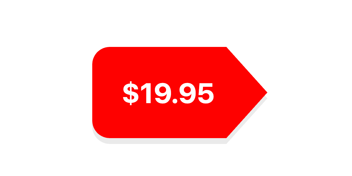 CSS 箭头价格标签造型，电商平台价格、促销活动标价专用