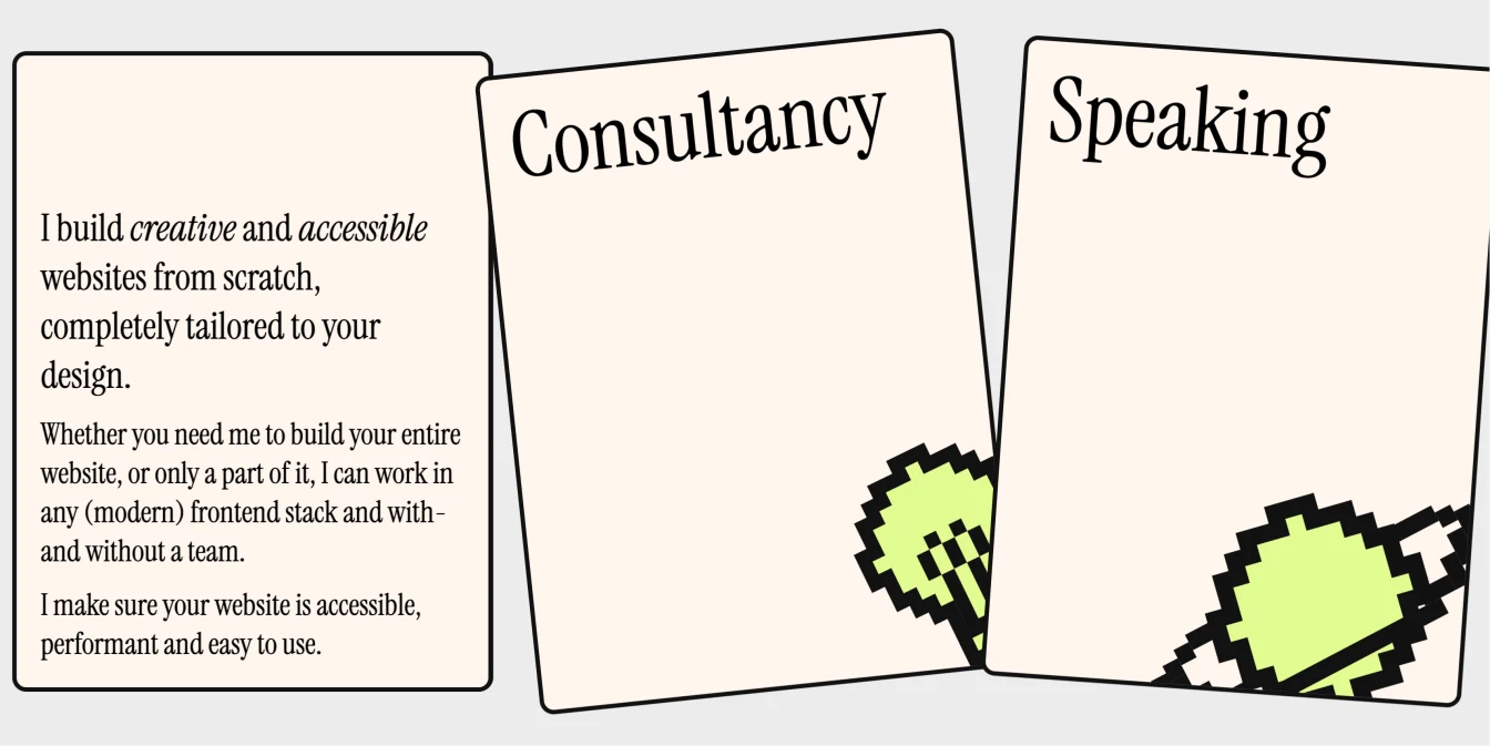 复古像素风：层叠抽拉式交互卡片设计（CSS+SVG）