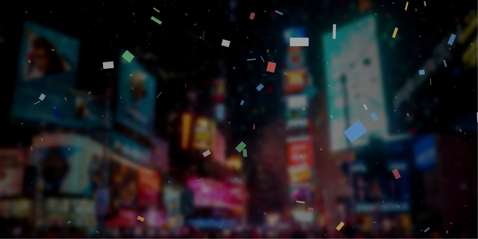 流光溢彩庆祝氛围背景：基于 Canvas 的 3D 深度仿真纸屑风暴