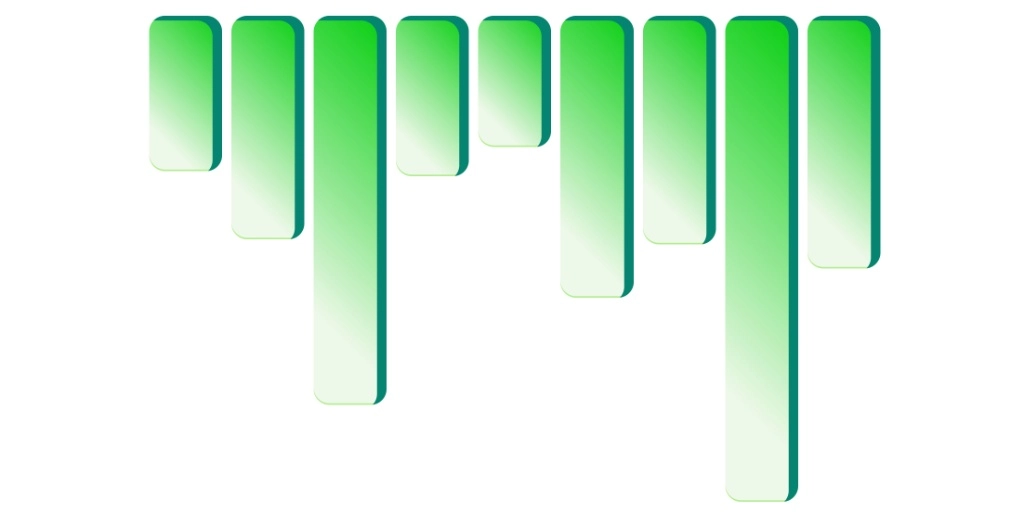 灵动瀑布流：纯 CSS 打造的极简渐变倒挂柱状图