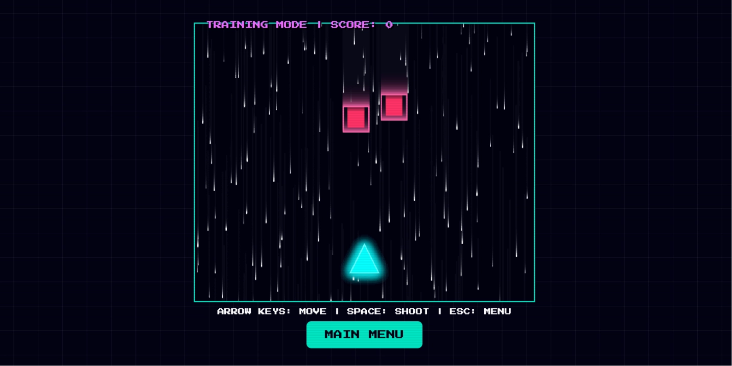 基于 Canvas 打造的赛博像素风图形射击互动 HTML 小游戏