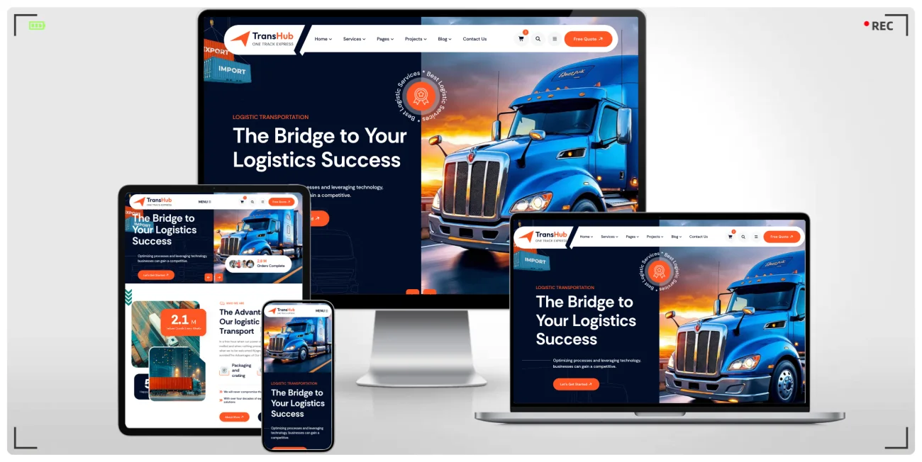 物流运输网站模板 - 专业货运快递仓储行业 HTML 响应式主题,助力物流企业数字化展示