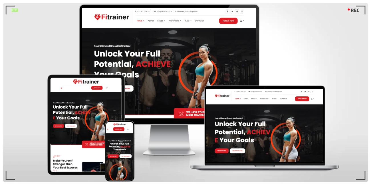 健身房 HTML 响应式网站模板，健身中心与私教工作室专业建站方案