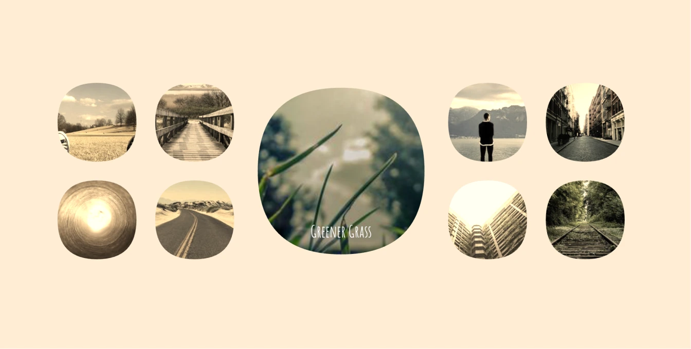 带视图过渡动画的创意图片（图库）布局效果（CSS+JS），图片切换预览带流动动效