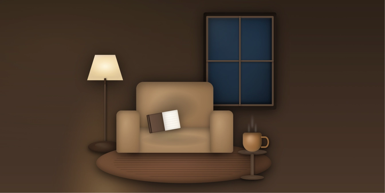 纯 CSS 营造的温馨冬日客厅场景