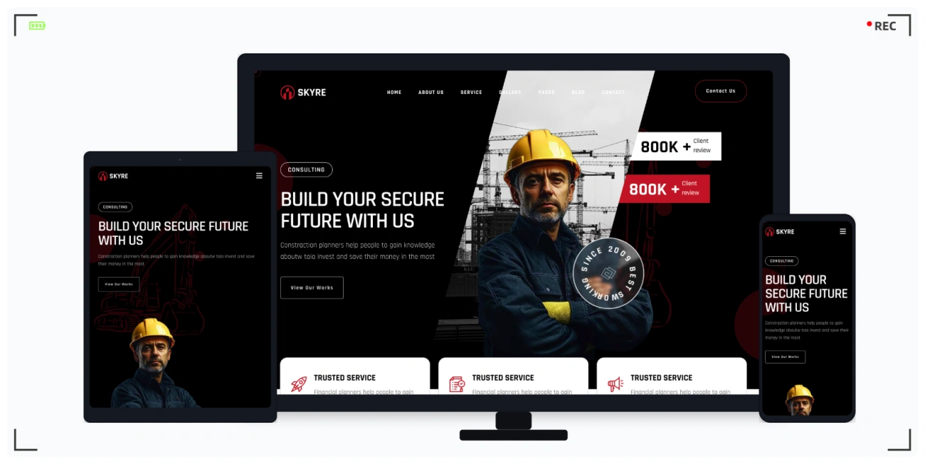 建筑施工服务 Bootstrap 网站模板，建筑公司与设计事务所专业建站方案