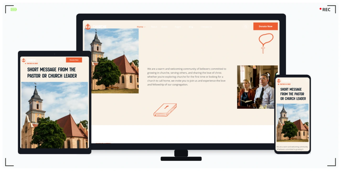 教会网站专用 HTML 响应式模板，适合宗教组织与慈善机构的专业建站方案