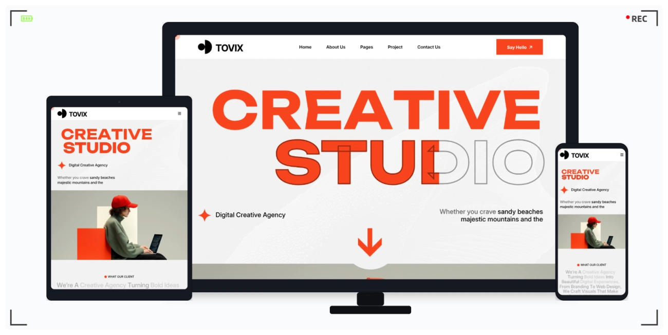 创意机构网站模板 - 含多首页布局的作品集展示 HTML 响应式网站模板