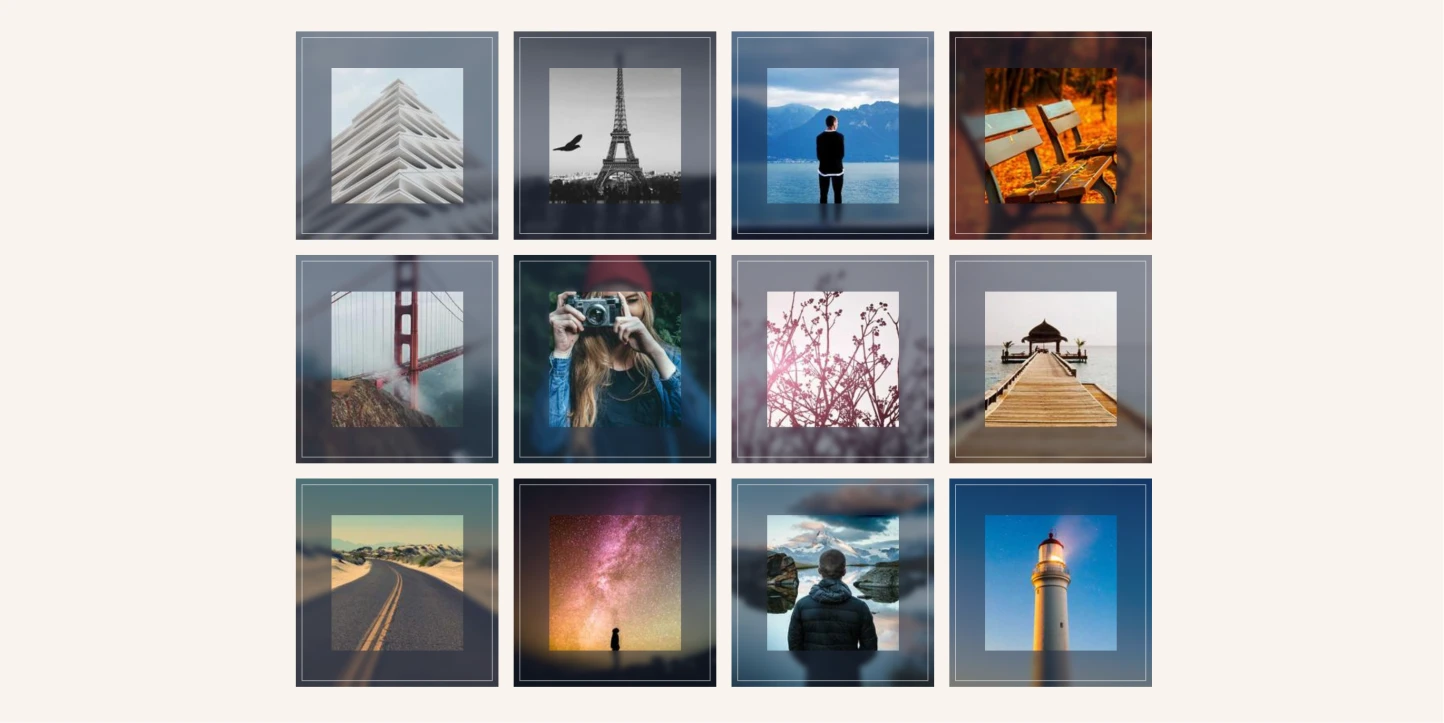 纯 CSS 模糊背景相框画廊效果