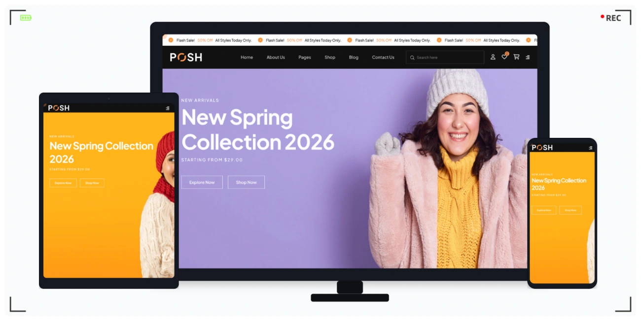 时尚服饰珠宝手表等多行业多用途在线电商 Bootstrap 网站模板