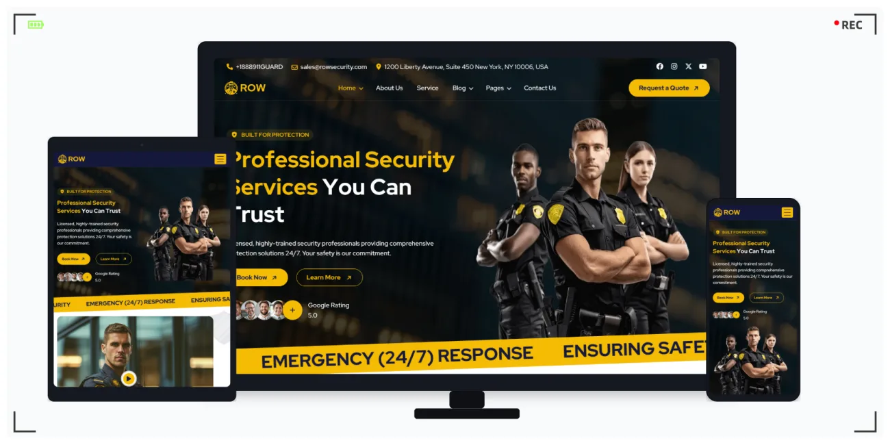 私人保镖网站模板 - 安保公司与安全服务机构专用响应式 HTML 模板