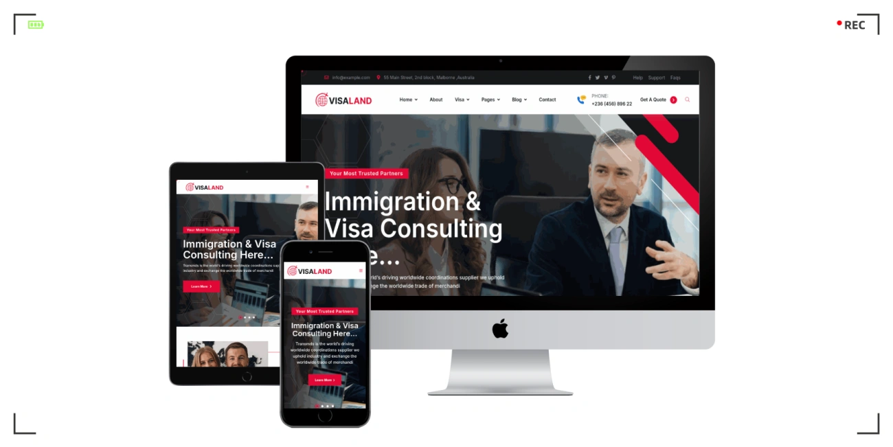 移民签证咨询网站 Bootstrap 模板，适合签证代理、移民律所与留学机构建站