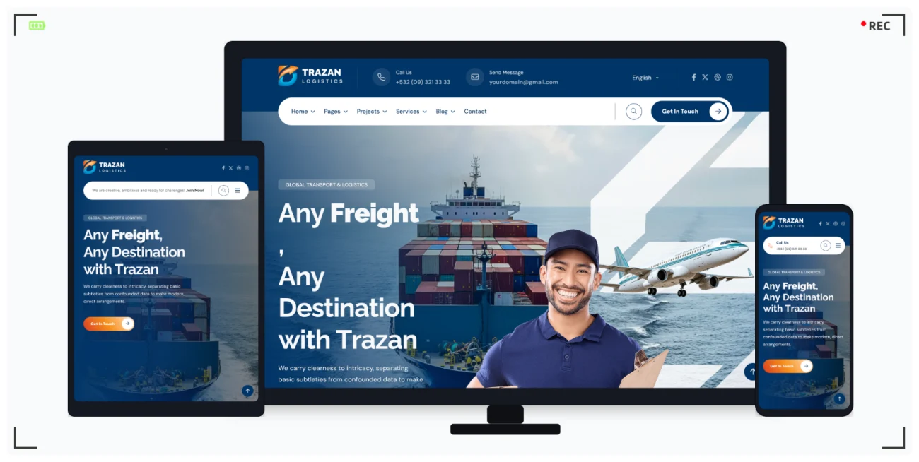 物流运输企业网站 Bootstrap 模板，适合货运公司、物流机构与仓储企业建站