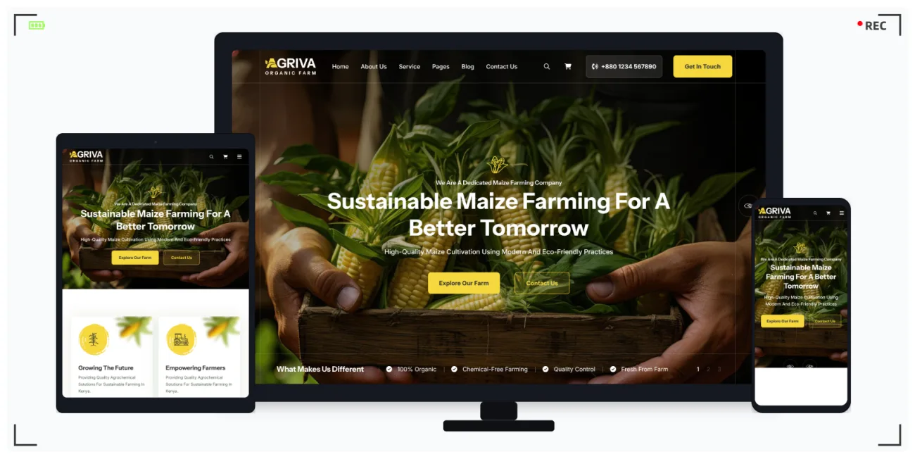 农业有机农场网站模板 - 绿色食品生产企业展示 HTML 响应式模板