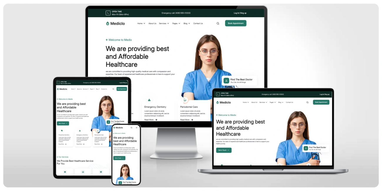 医疗健康机构专用 HTML 网站模板 | 诊所医院美容中心响应式建站模板