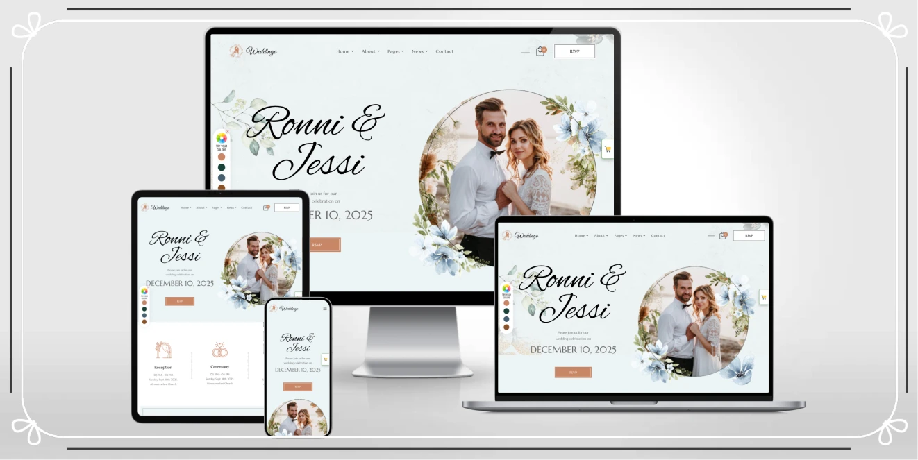 婚礼策划婚庆公司 HTML 网站模板 | 婚纱摄影婚礼场地花艺响应式建站模板