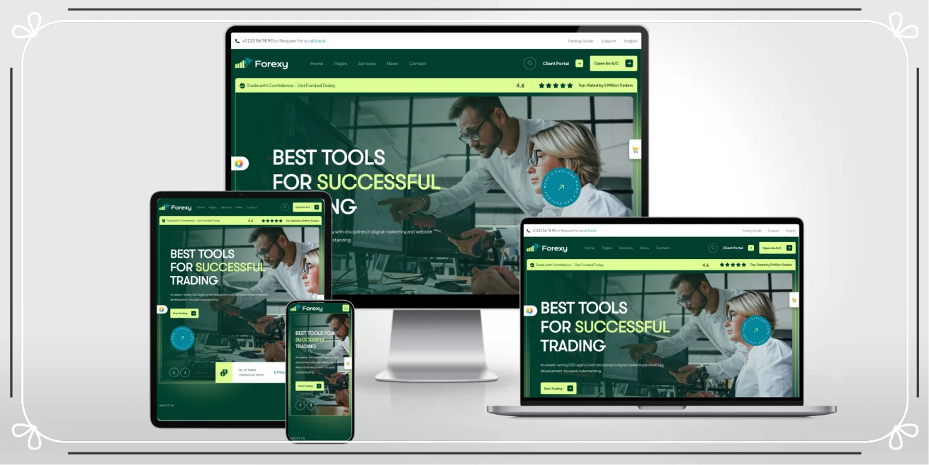 外汇交易券商金融投资 HTML 网站模板 | 加密货币股票理财服务响应式建站模板