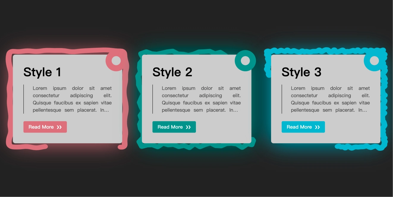个性波浪动态描边流光卡片，CSS + SVG 动态扭曲边框效果