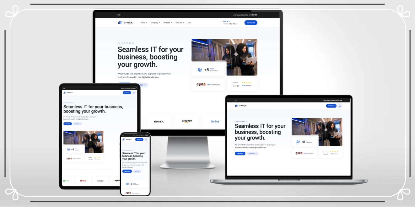 商业 IT 服务公司 HTML 网站模板 | Bootstrap 5响应式企业官网建站模板