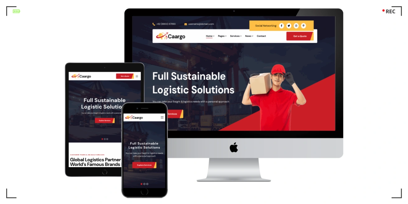 货运物流运输公司Bootstrap网站模板 | 仓储配送搬家包装服务响应式建站模板