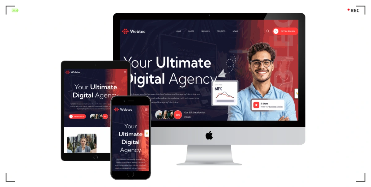 数字营销 SEO 代理机构及社媒营销等企业专用 HTML 响应式网站模板