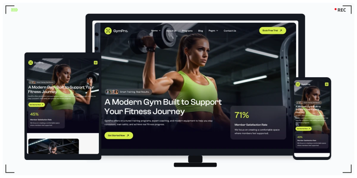 健身房网站 HTML 模板 - 3套首页风格 | 响应式健身工作室建站模板