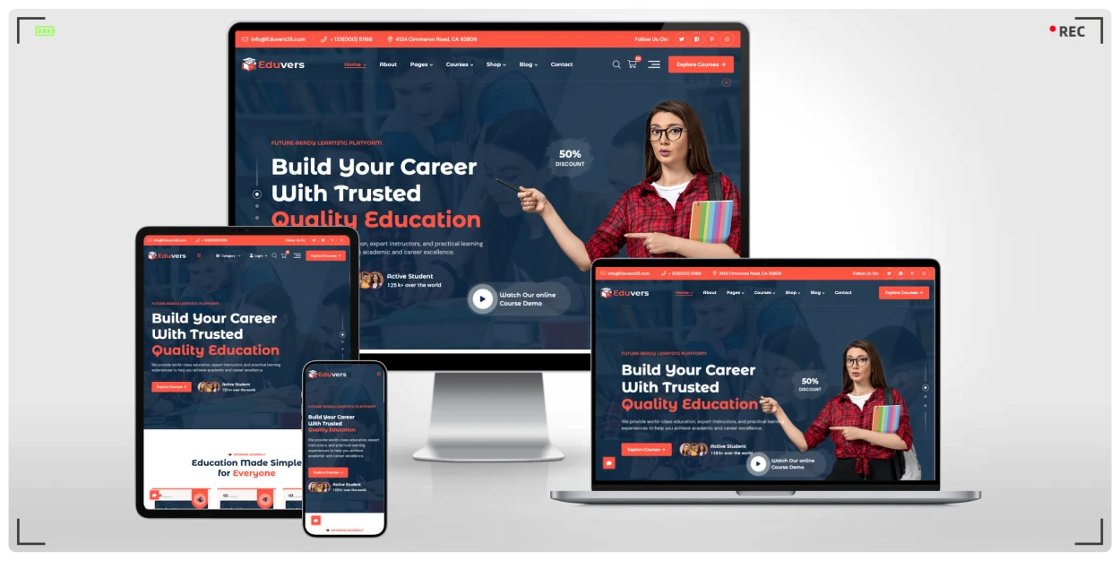 教育机构网站 HTML5 模板 - 4套首页风格 | 响应式学校大学在线课程建站专用模板
