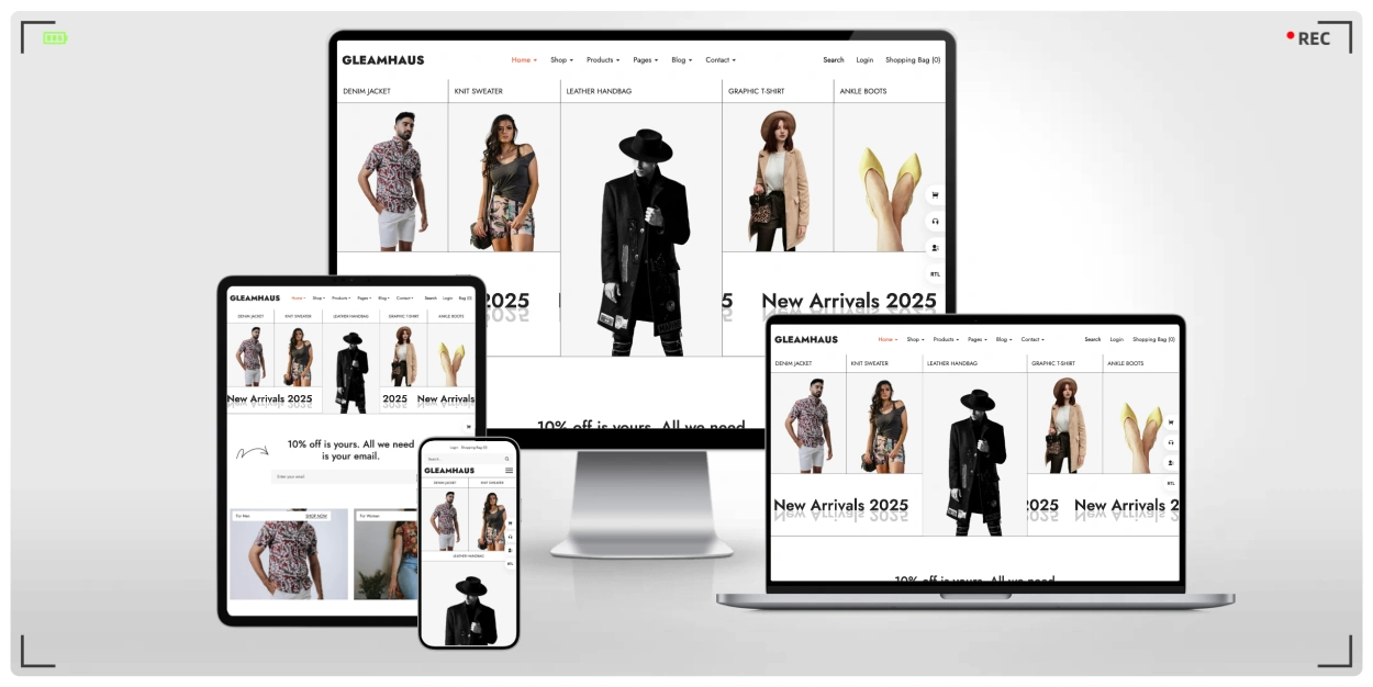 多品类电商网站 HTML 模板 - 10套首页风格 | 响应式时尚服装零售专业建站模板