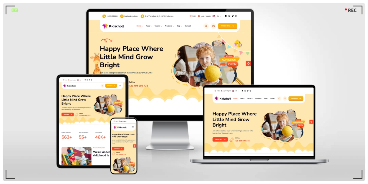 幼儿园、托儿所等早教网站专用响应式 Bootstrap 模板